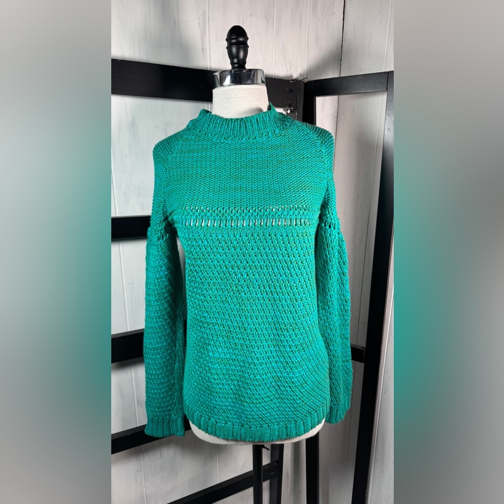 Balmain Turquoise Cowl Neck Sweater